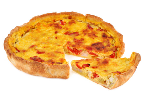 istock Curry and chicken tart on a white background 1138860007