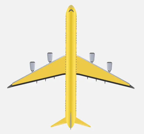 Vector illustration of Four Engine Passenger Airplane Vector