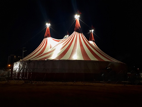 Circus tent at night remote photographing