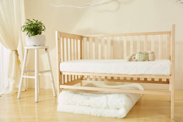 Shelves with hanger in modern baby room