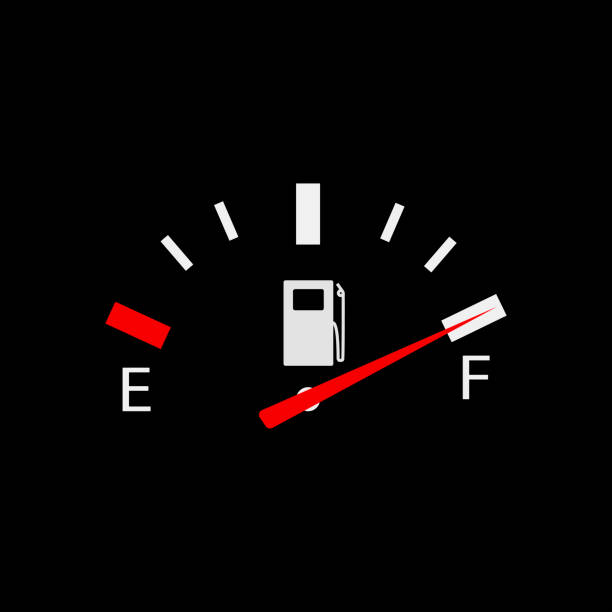 ilustracja wektorowa do skrajni paliwa full eps 10 - fuel pump symbol gauge gasoline stock illustrations