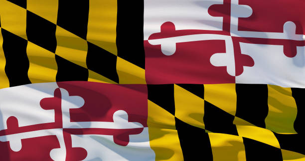 istock Flag of Maryland, Satin flag, three dimensional render, 4K quality 1138868342