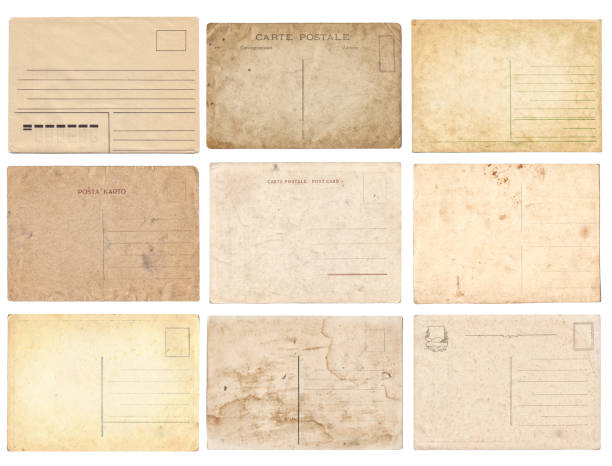 istock Set of various old vintage postcards isolated on white 1138871416