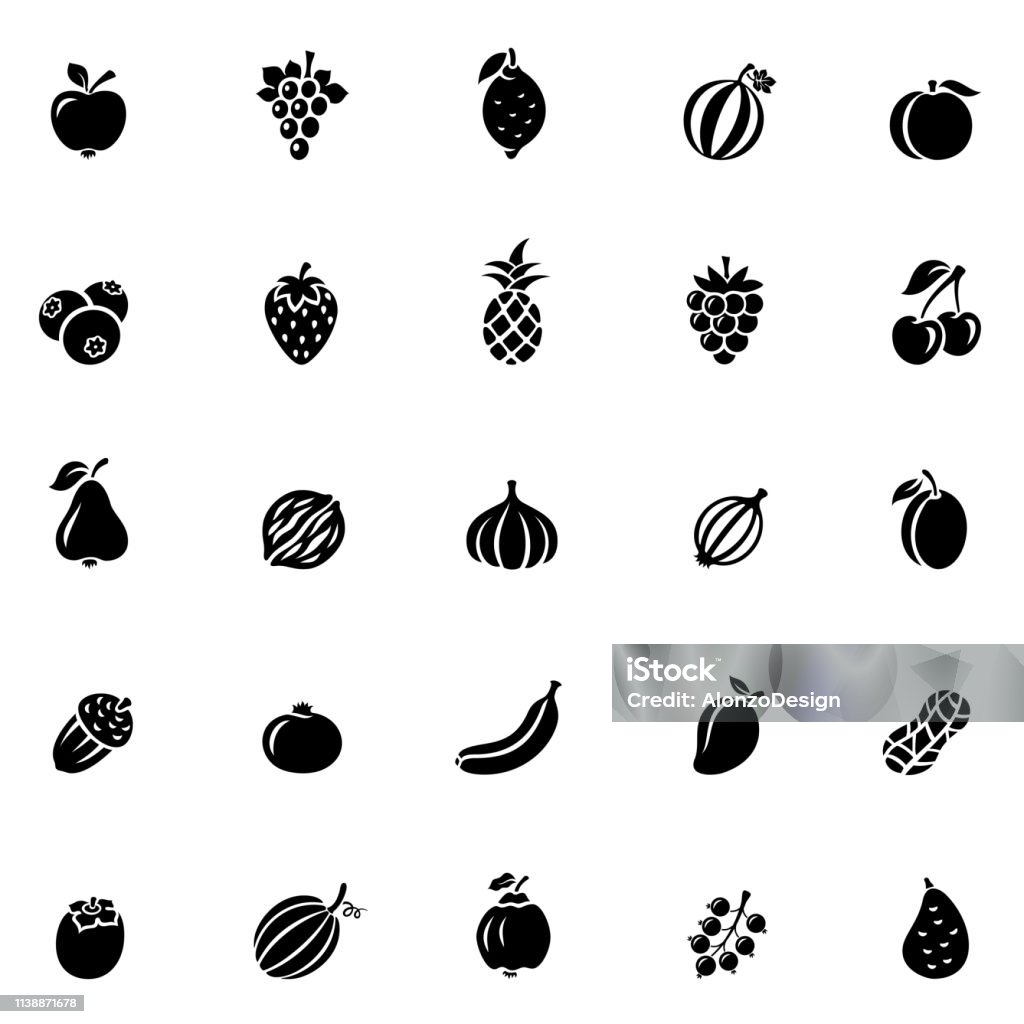 Fruit Icon Set Icon stock vector