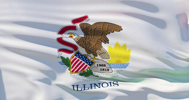 istock Illinois Flag, High quality detailed 3d illustration 1138871686