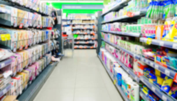 istock Abstract blurred supermarket with household goods 1138872645