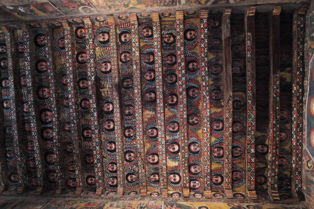 istock religious ceiling paintings in Debre Birhan Selassie church 1138873247