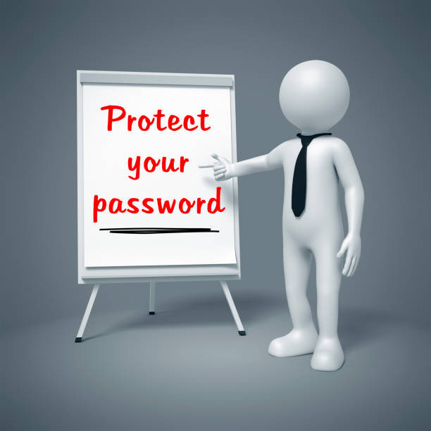 istock business man presenting Protect your password 1138873798