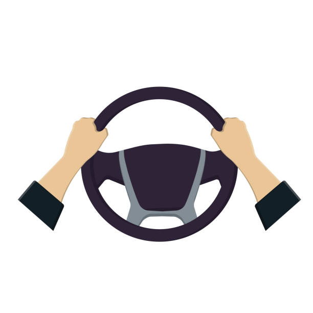 illustrazioni stock, clip art, cartoni animati e icone di tendenza di volante nelle mani della grafica vettoriale - steering wheel