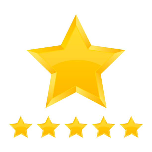 istock Golden stars vector design illustration isolated on white background. Rating stars 1138875477