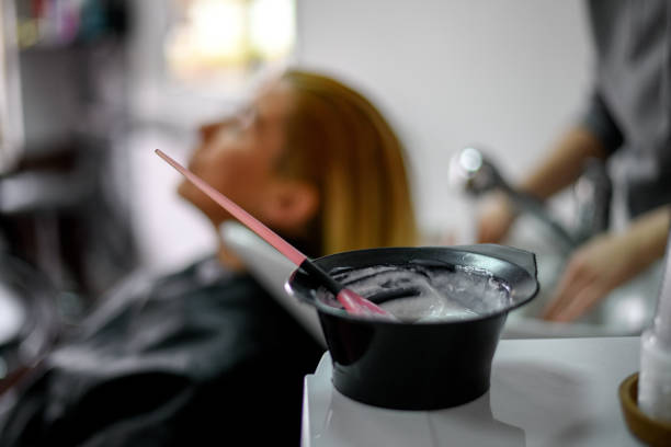 Hair salon treatment stock photo