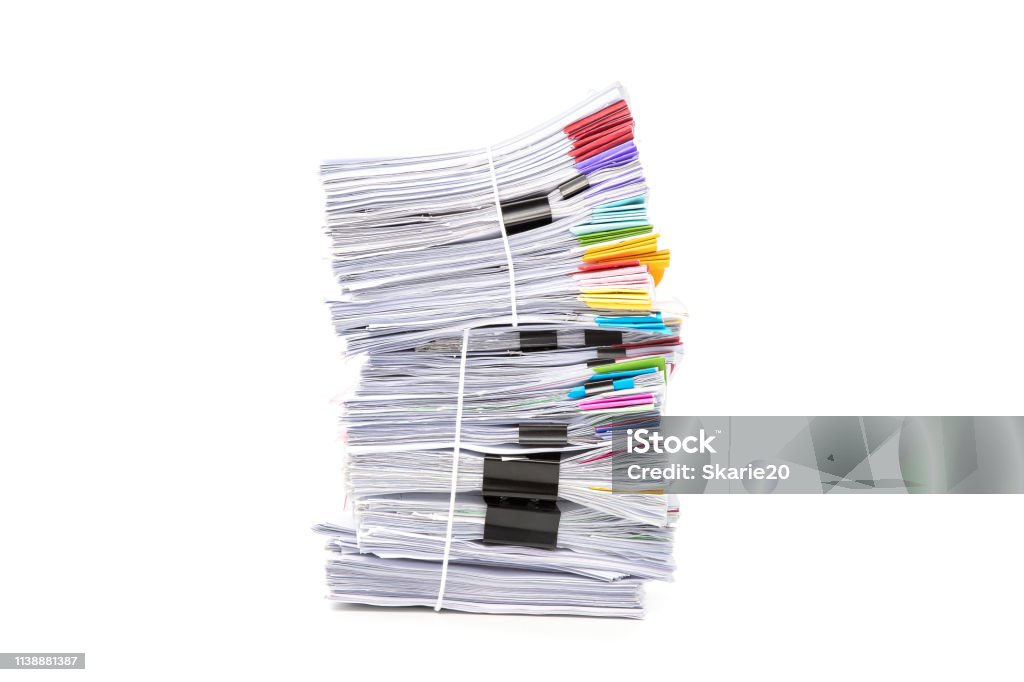 Document Stack Isolated Stack Of Documents Isolated On White Background Documents Pile Stock ...