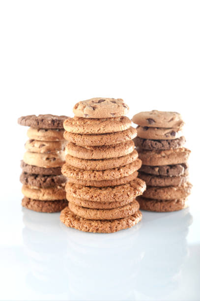 istock Various shortbread, oat cookies, chocolate chip biscuit isolated on a white background. 1138884050