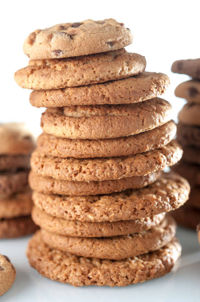 istock Various shortbread, oat cookies, chocolate chip biscuit isolated on a white background. 1138884082