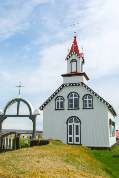 istock Red Church in Kiojabergsvollur 1138885375