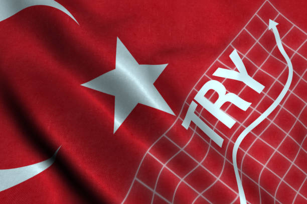 istock TRY - Markets and banking terms concept with Turkish Flag 1138885805
