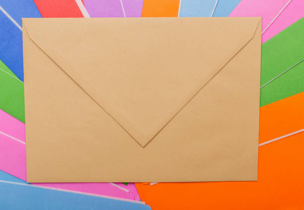 istock Many postal color envelopes.Background of beautiful envelopes for designers. 1138886817