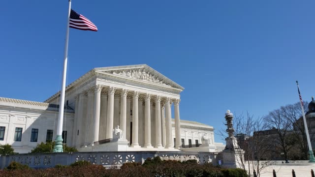 Supreme Court of the United States and American Flag in Washington, DC