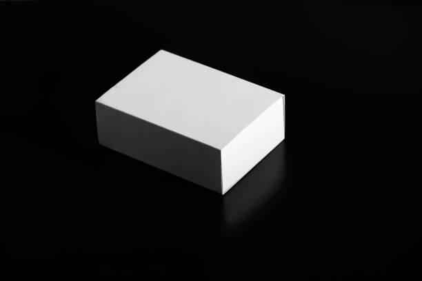 istock white box on a black background. carton moving box 1138894769