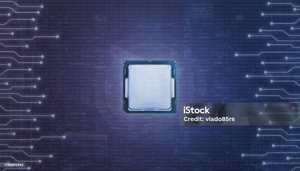Chip Source Code Central Chip Surrounded With Microelectronic Circuits And Binary Code ...