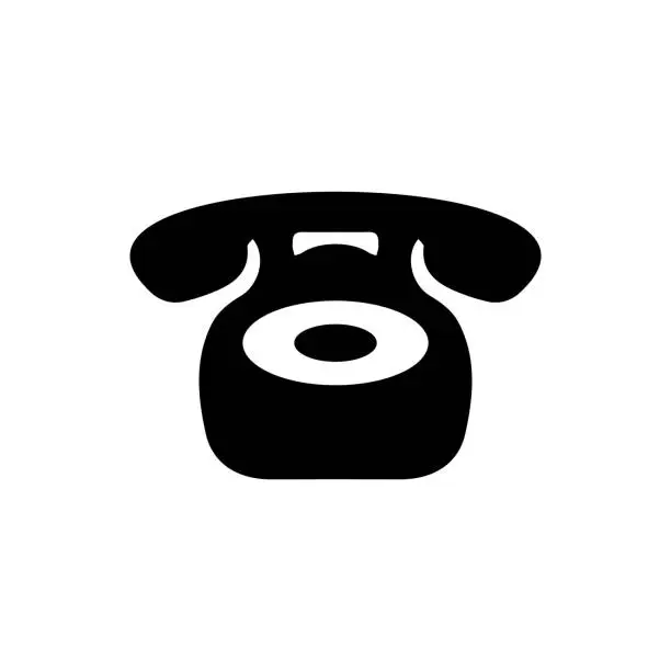 Vector illustration of Vintage hand phone. Retro phone.