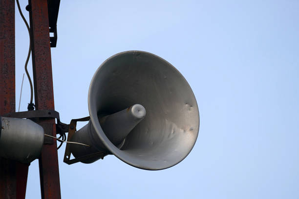 istock Large audio speaker to make announcement on the mast, 1138903620
