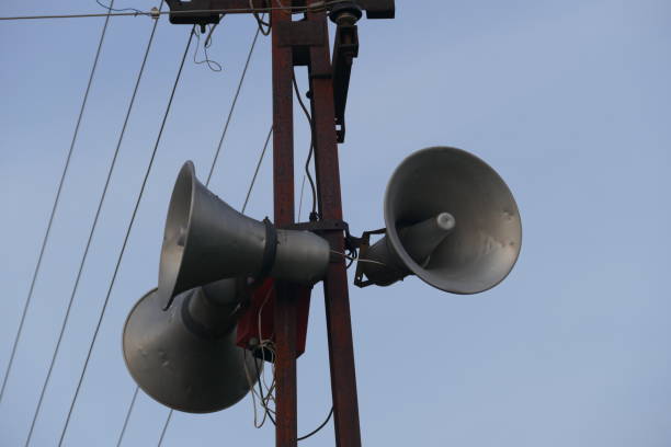 istock Large audio speaker to make announcement on the mast, 1138903627