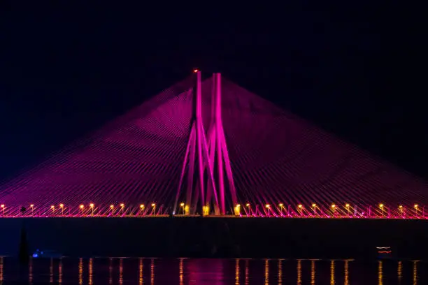 Photo of Night View of Bandra Worli Sea Link Bridge