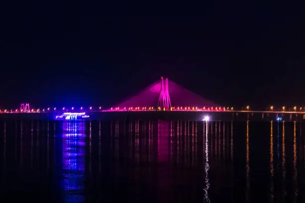 Photo of Night View of Bandra Worli Sea Link Bridge