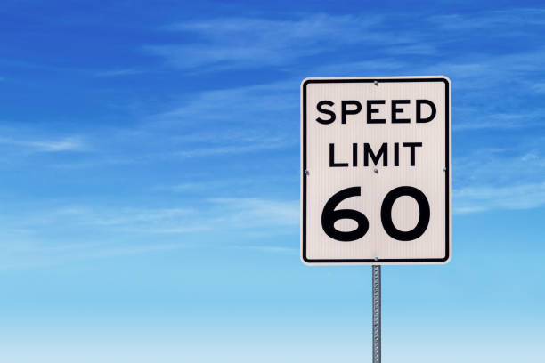 Speed Limit 60 Road Sign stock photo