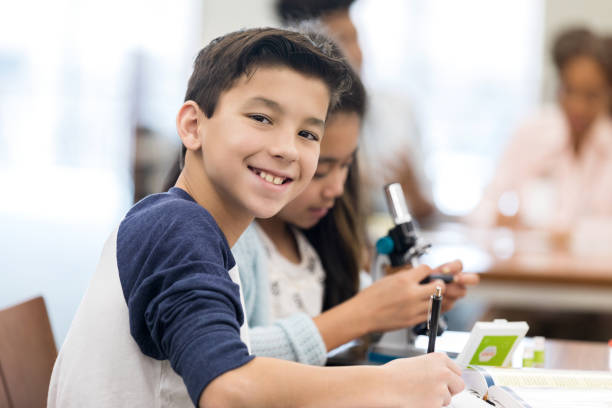 istock Portrait of happy middle school boy 1138949949