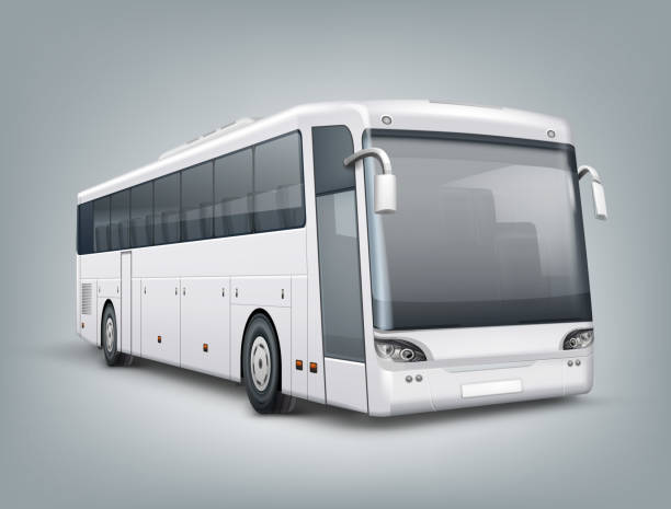 istock Vector realistic illustration. One passenger bus in perspective view, isolated on background 1138950750