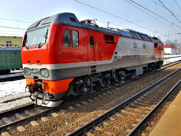 istock Retro locomotive at the station 1138952938