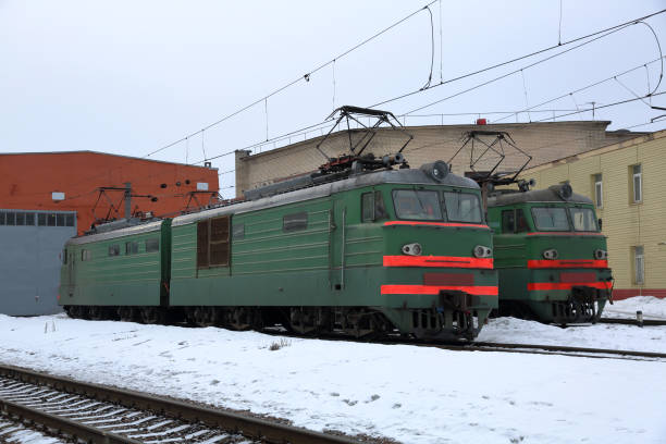 istock Retro locomotive at the station 1138952939