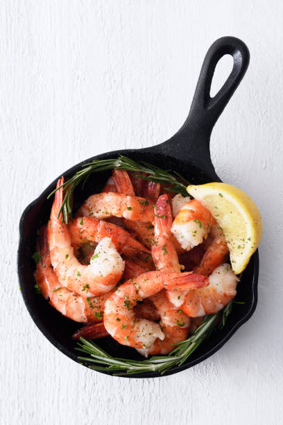 Shrimps in a skillet