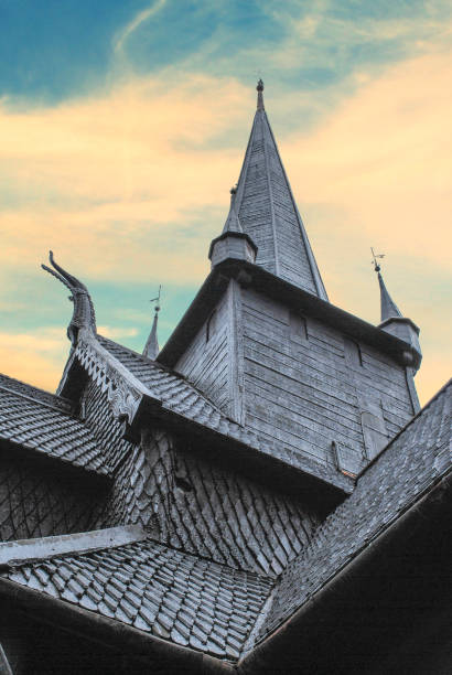 Norway Style Church in  Loom Norway with Dragons