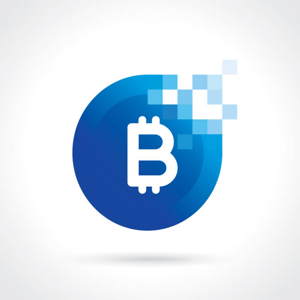bitcoin icon bitcoin icon. Vector digital currency concept bit binary stock illustrations