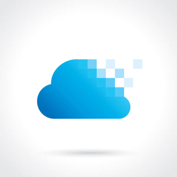 значок облачных вычислений - cloud computer equipment technology pixelated stock illustrations