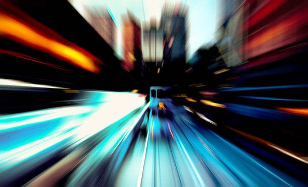 istock Abstract image of night traffic light trails in the city 1138976252