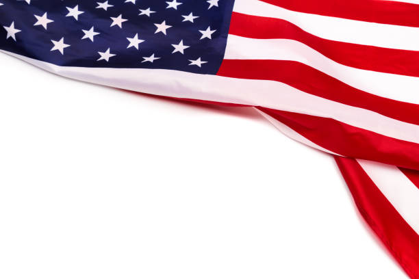 istock american flag isolated on white background - Image 1138986264