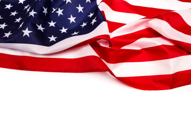 istock american flag isolated on white background - Image 1138986293