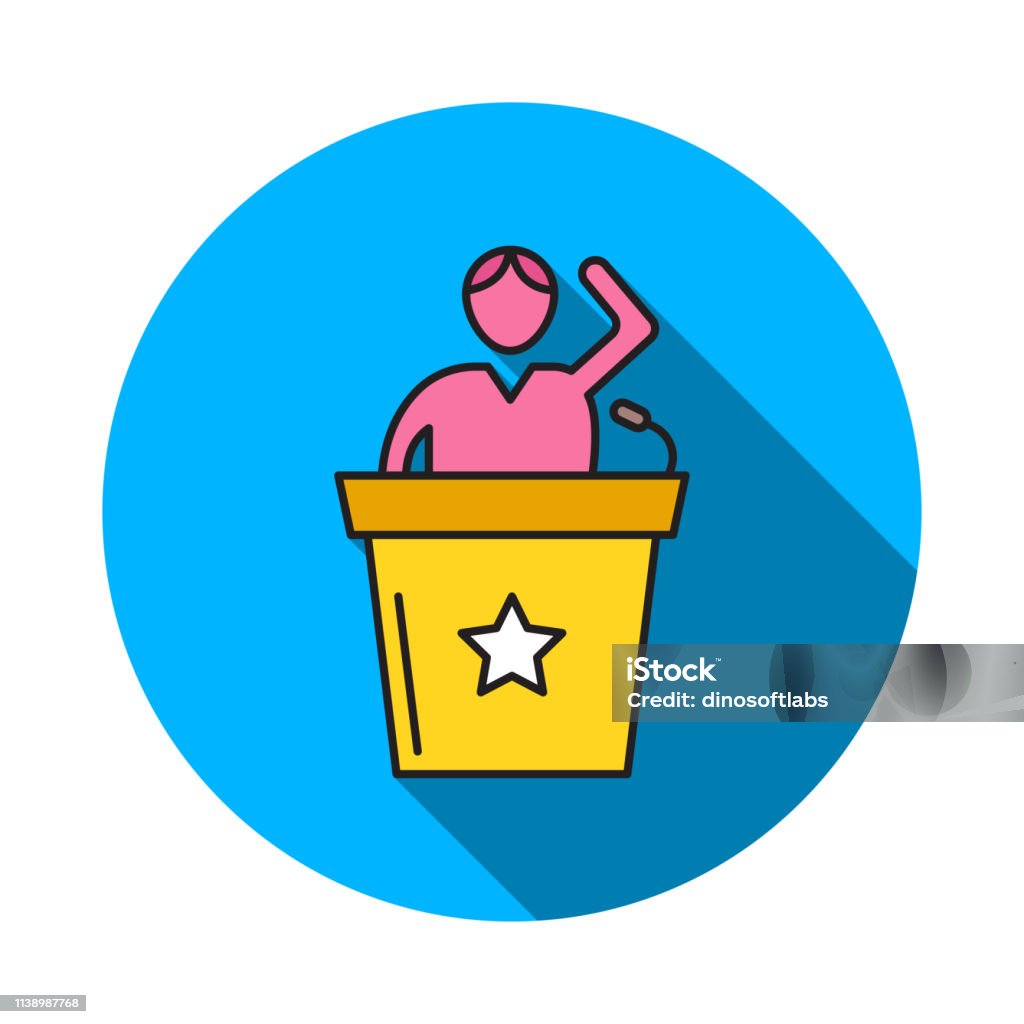 Debate Speech Desk Stock Illustration - Download Image Now - Adult