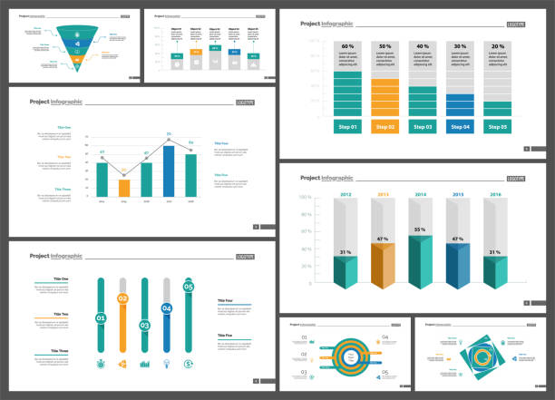 stockillustraties, clipart, cartoons en iconen met business infographic design set voor strategieconcept - vergelijkingsinfographics