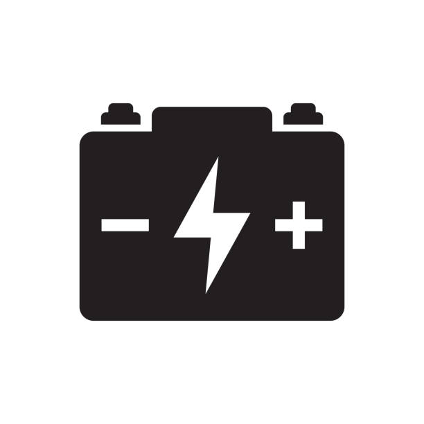 Car battery Icon Power - Car battery Icon car battery stock illustrations