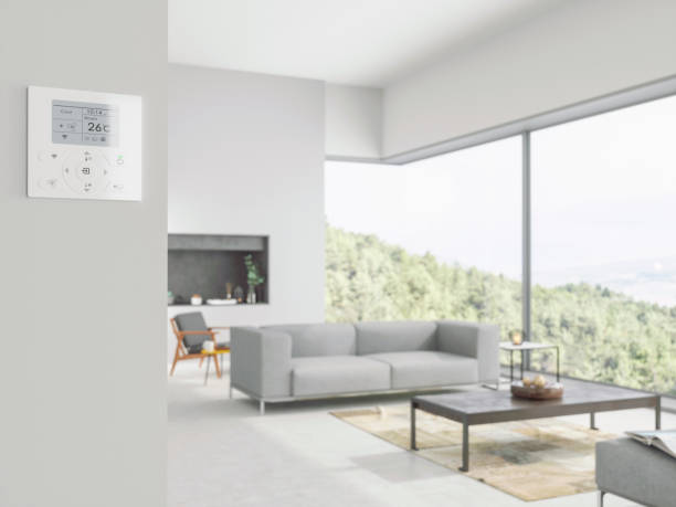 istock Air conditioner controller on wall in livingroom 1138991338