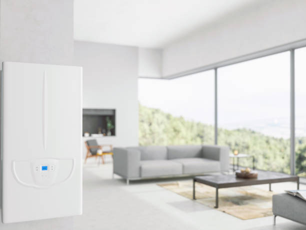 Boiler on wall in living room