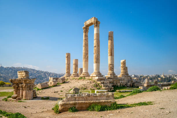 Temple of Hercules Temple of Hercules on Amman Citadel in Jordan amman pictures stock pictures, royalty-free photos & images