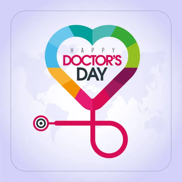 Vector illustration of 30 Mart Dünya Doktorlar Günü. Translation: March 30,  World Doctor's Day. concept greeting card, National Doctors Day Template calligraphy, vector, illustration.