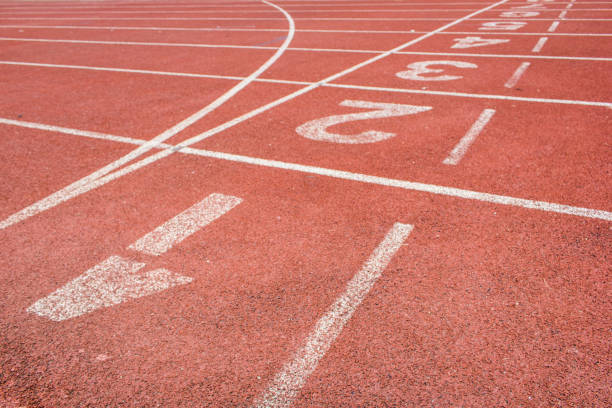 istock Running track texture with lane numbers 1139002196