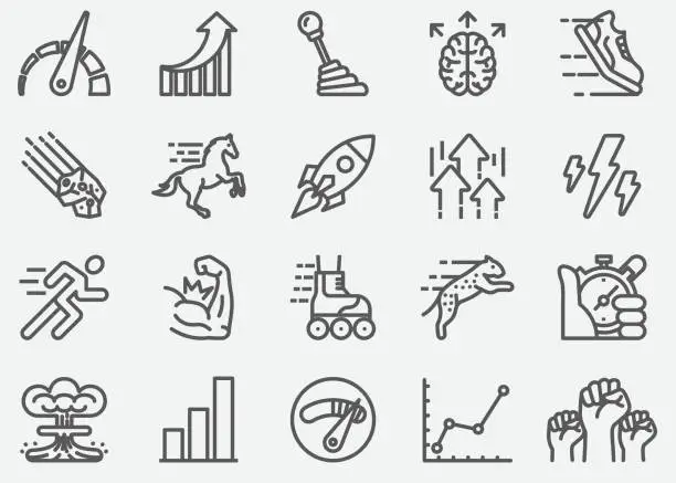 Vector illustration of Performance Line Icons